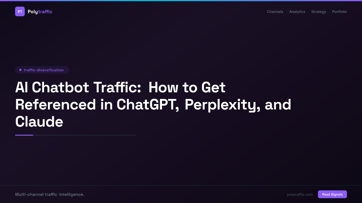 AI Chatbot Traffic: How to Get Referenced in ChatGPT, Perplexity, and Claude