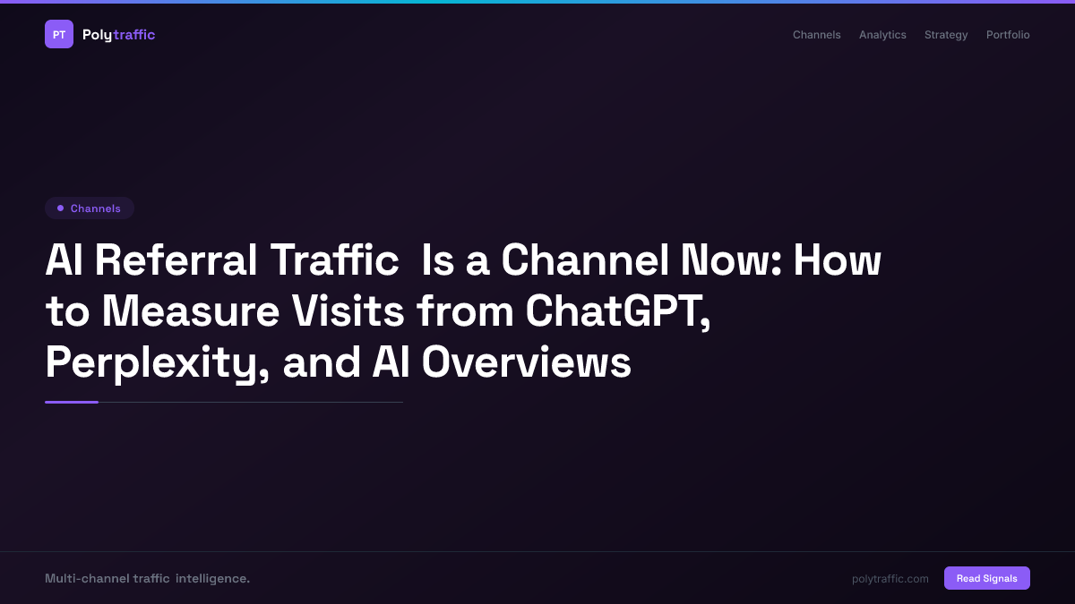 AI Referral Traffic Is a Channel Now: How to Measure Visits from ChatGPT, Perplexity, and AI Overviews