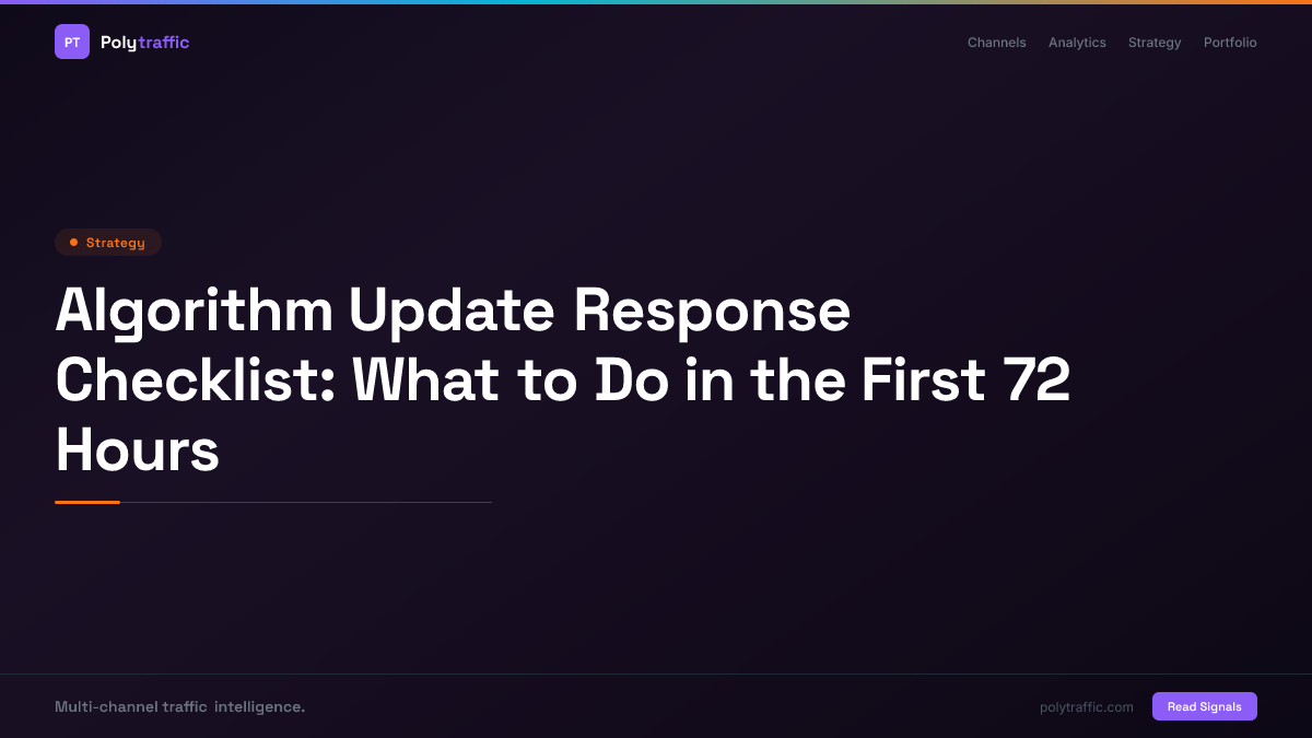 Algorithm Update Response Checklist: What to Do in the First 72 Hours