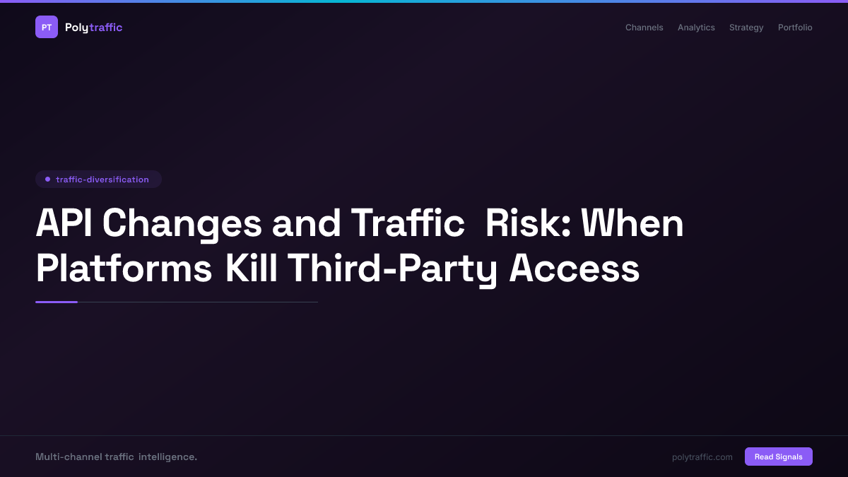 API Changes and Traffic Risk: When Platforms Kill Third-Party Access