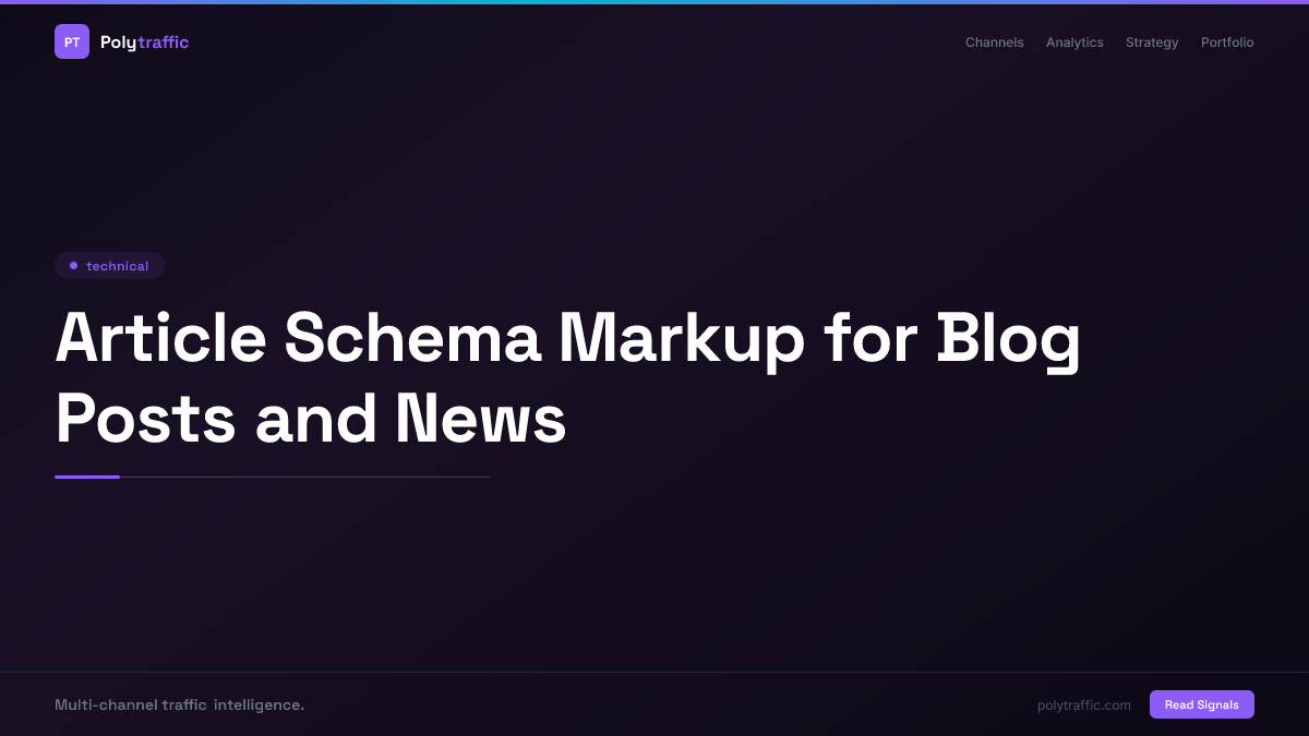 Article Schema Markup for Blog Posts and News