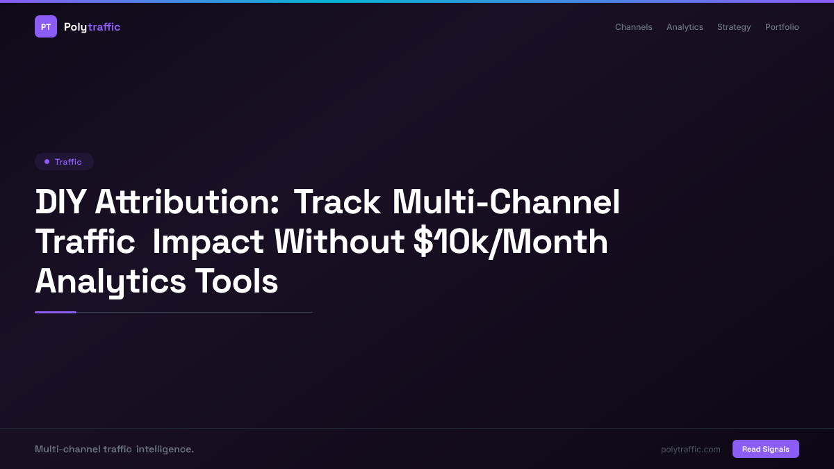 DIY Attribution: Track Multi-Channel Traffic Impact Without $10k/Month Analytics Tools