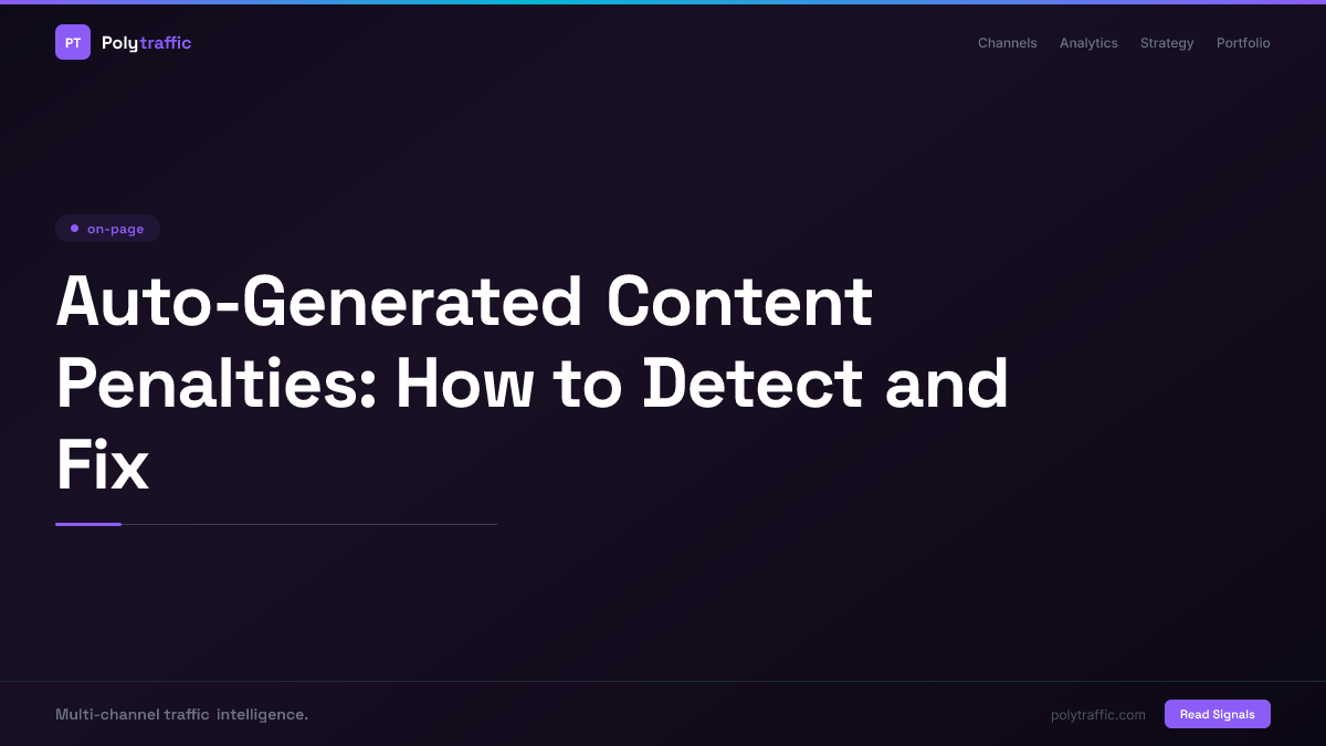 Auto-Generated Content Penalties: How to Detect and Fix