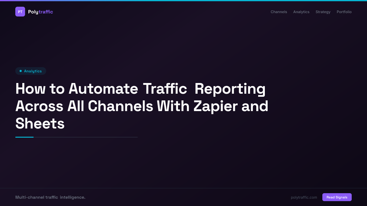 How to Automate Traffic Reporting Across All Channels With Zapier and Sheets