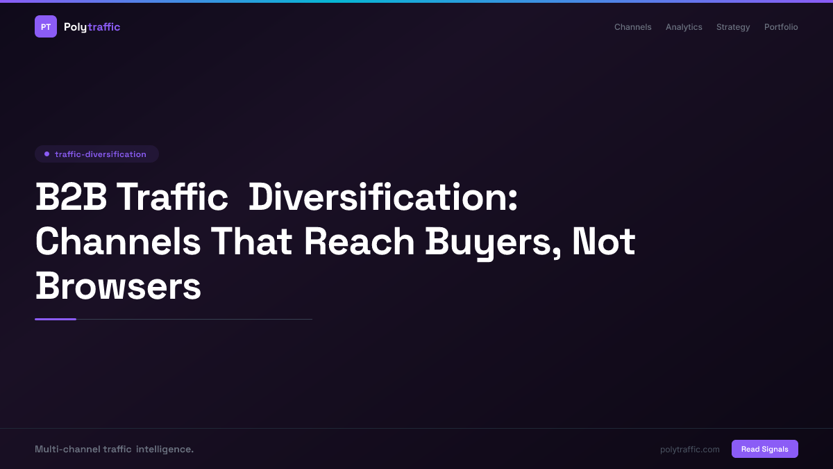 B2B Traffic Diversification: Channels That Reach Buyers, Not Browsers