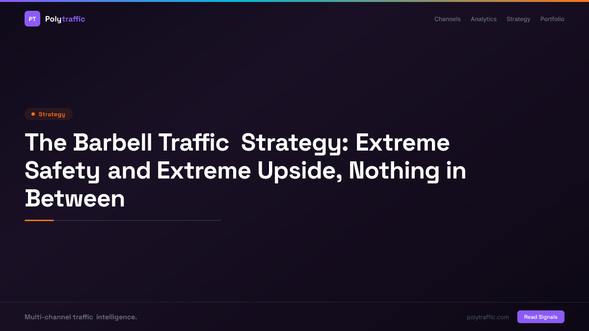 The Barbell Traffic Strategy: Extreme Safety and Extreme Upside, Nothing in Between