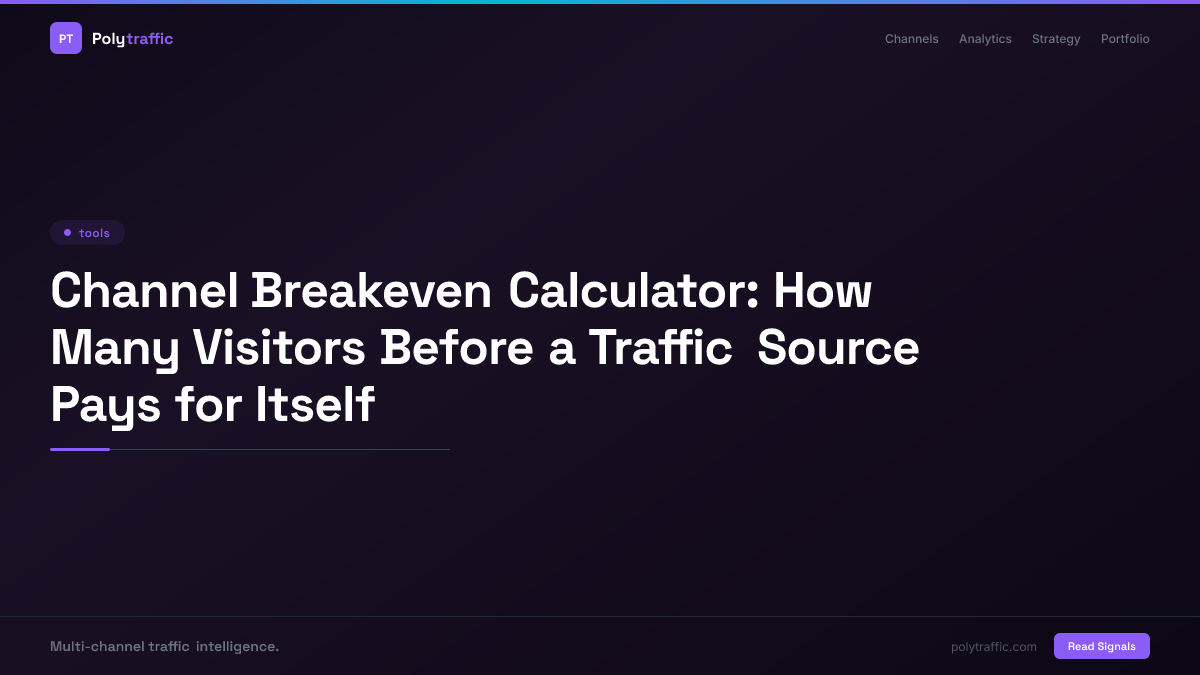 Channel Breakeven Calculator: How Many Visitors Before a Traffic Source Pays for Itself