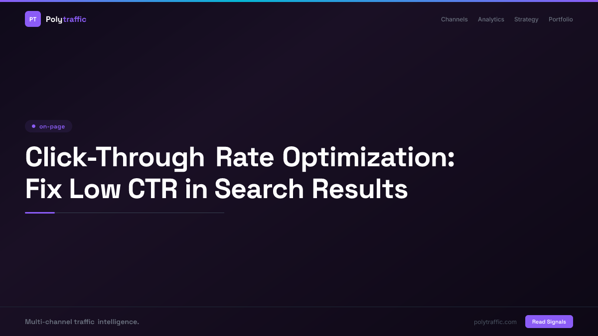 Click-Through Rate Optimization: Fix Low CTR in Search Results