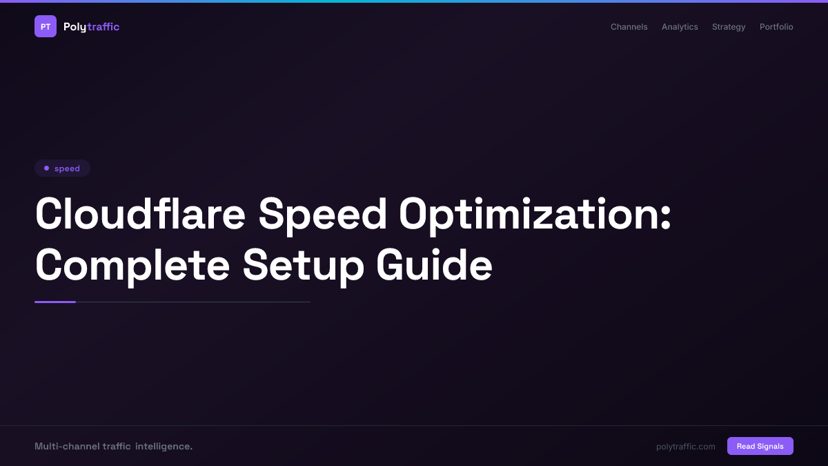 Cloudflare Speed Optimization: Complete Setup Guide