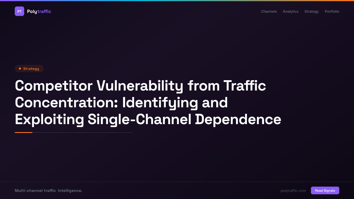 Competitor Vulnerability from Traffic Concentration: Identifying and Exploiting Single-Channel Dependence