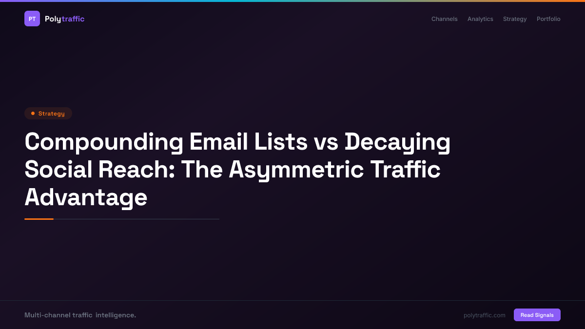 Compounding Email Lists vs Decaying Social Reach: The Asymmetric Traffic Advantage