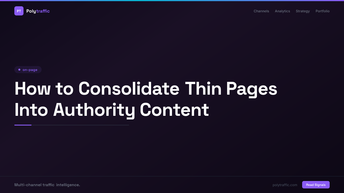 How to Consolidate Thin Pages Into Authority Content