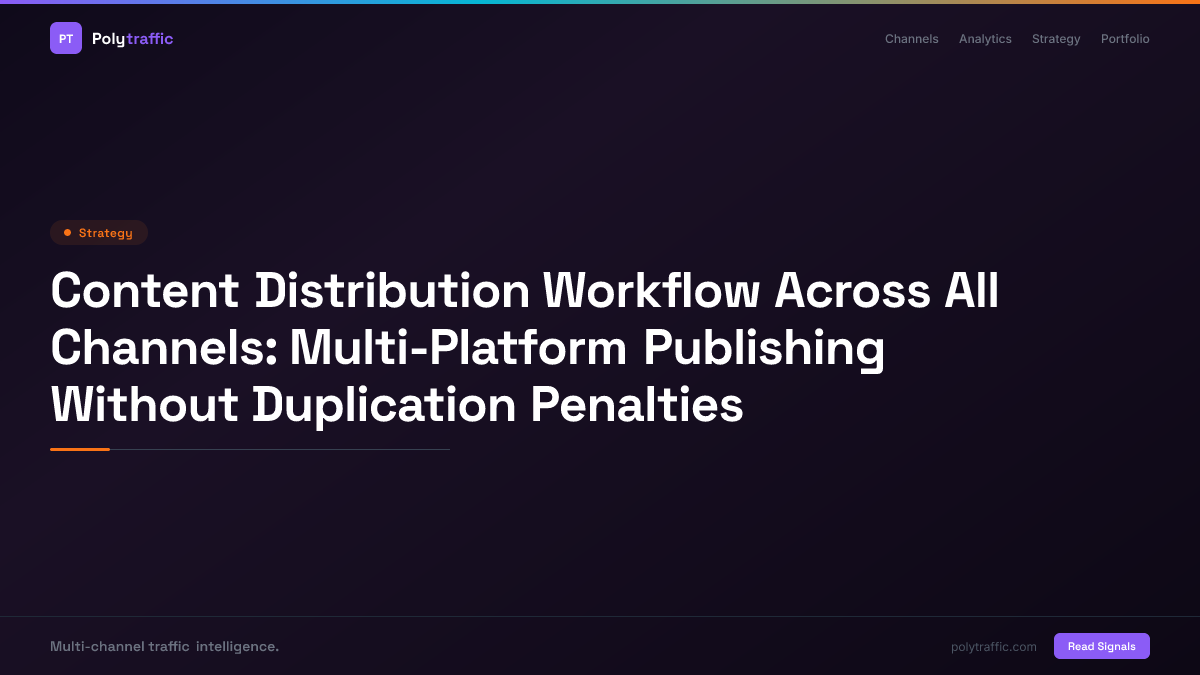 Content Distribution Workflow Across All Channels: Multi-Platform Publishing Without Duplication Penalties