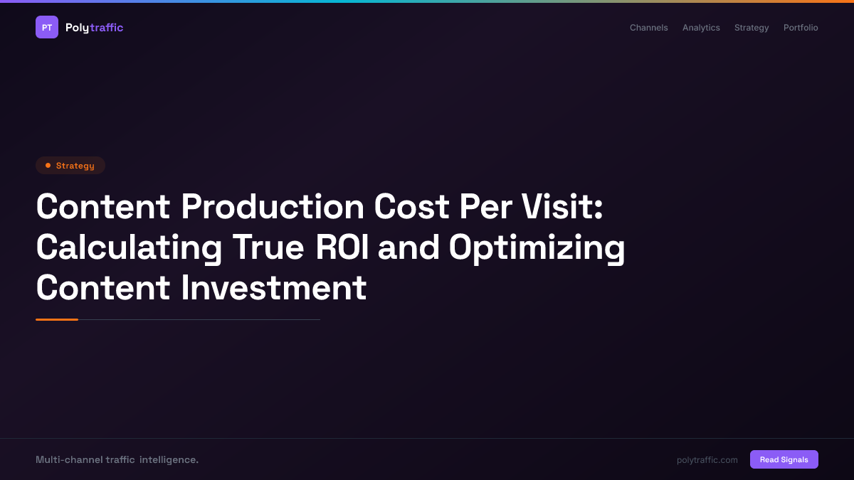 Content Production Cost Per Visit: Calculating True ROI and Optimizing Content Investment
