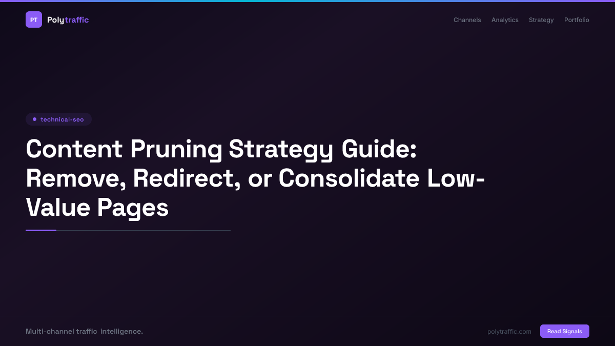 Content Pruning Strategy Guide: Remove, Redirect, or Consolidate Low-Value Pages