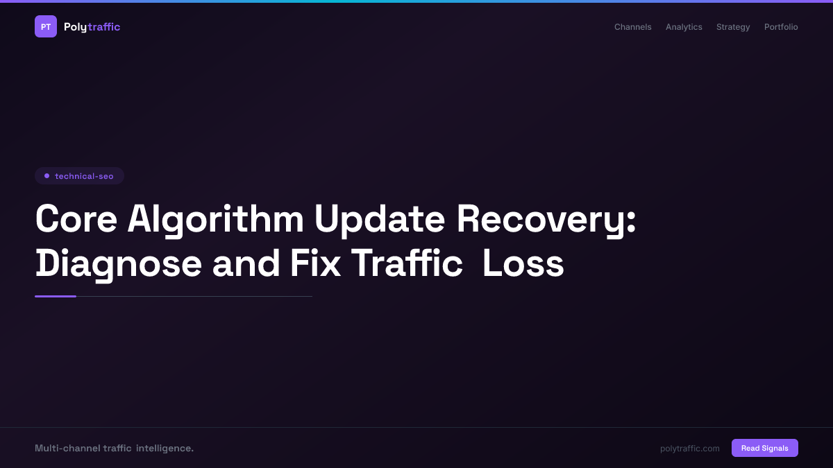 Core Algorithm Update Recovery: Diagnose and Fix Traffic Loss