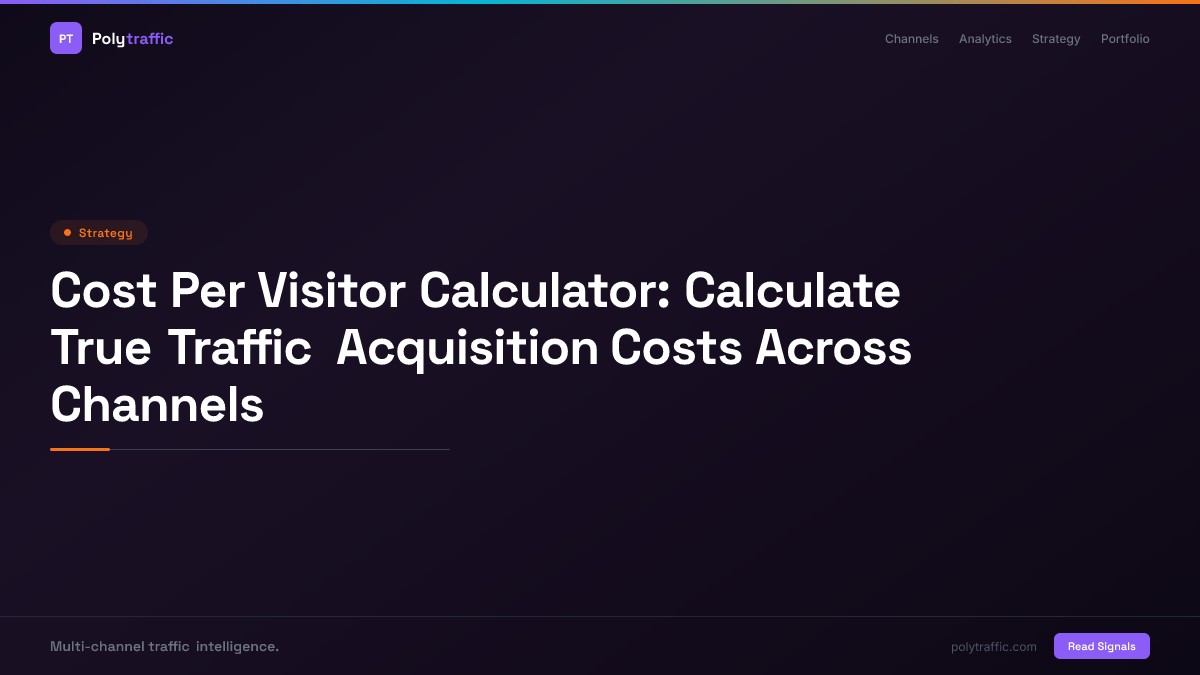 Cost Per Visitor Calculator: Calculate True Traffic Acquisition Costs Across Channels