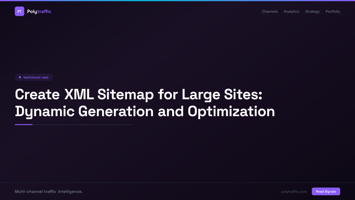 Create XML Sitemap for Large Sites: Dynamic Generation and Optimization