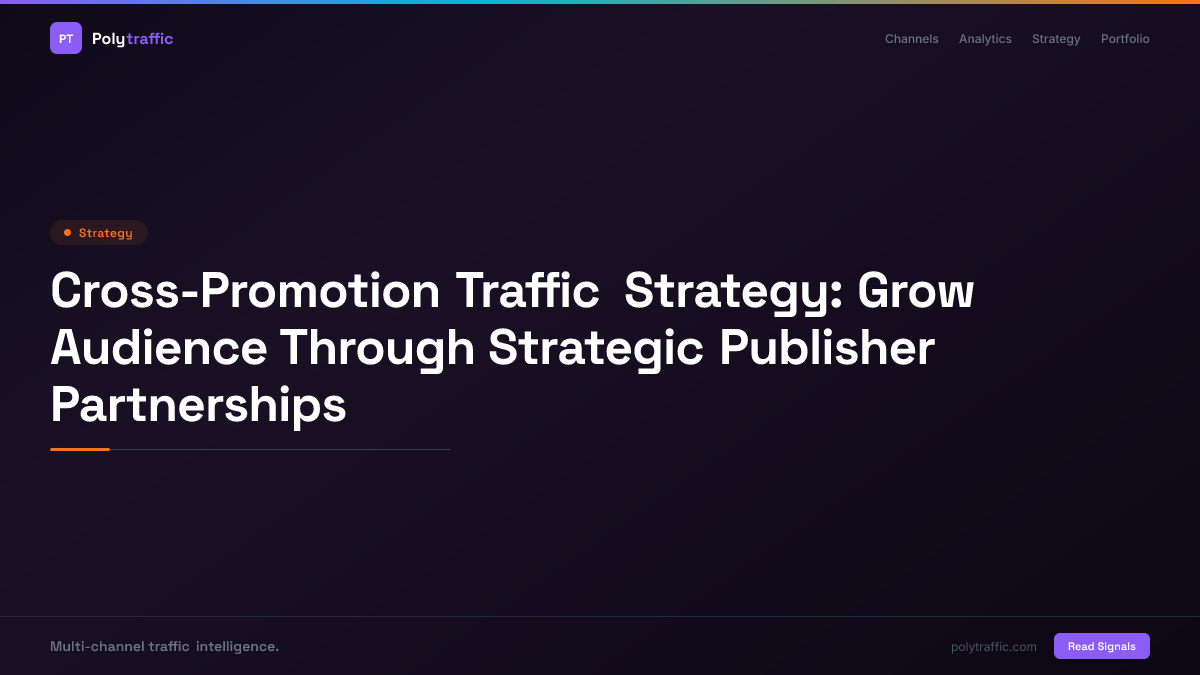 Cross-Promotion Traffic Strategy: Grow Audience Through Strategic Publisher Partnerships