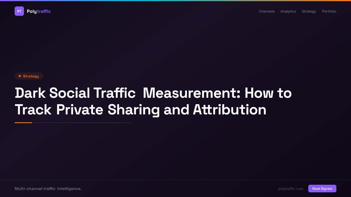 Dark Social Traffic Measurement: How to Track Private Sharing and Attribution