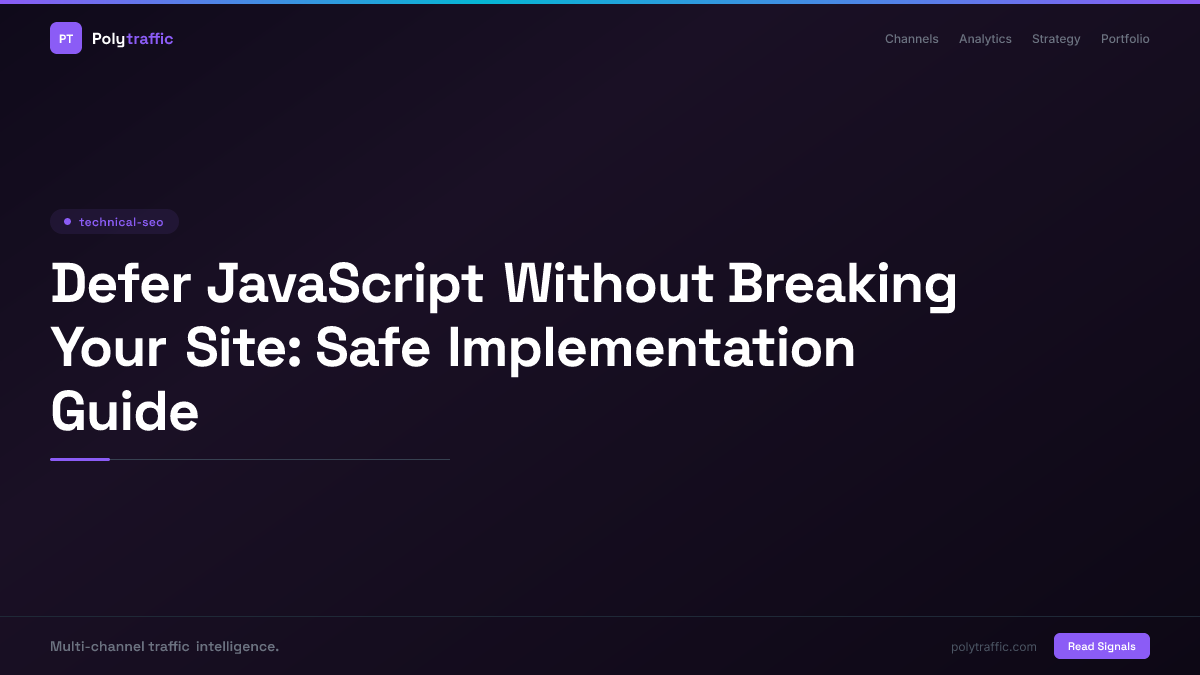 Defer JavaScript Without Breaking Your Site: Safe Implementation Guide