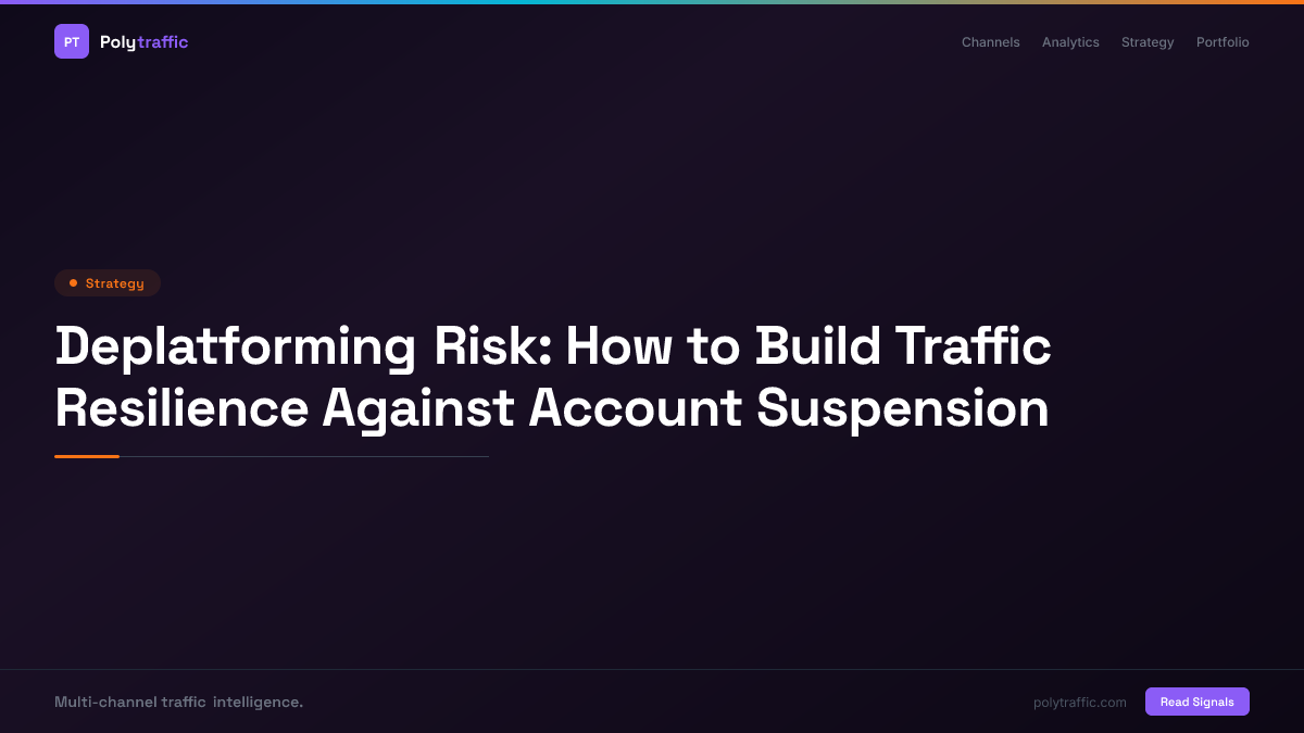 Deplatforming Risk: How to Build Traffic Resilience Against Account Suspension