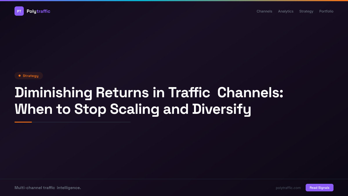 Diminishing Returns in Traffic Channels: When to Stop Scaling and Diversify