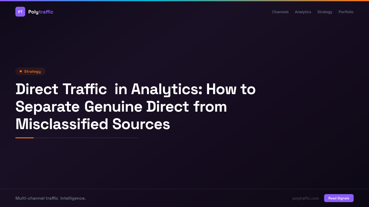 Direct Traffic in Analytics: How to Separate Genuine Direct from Misclassified Sources