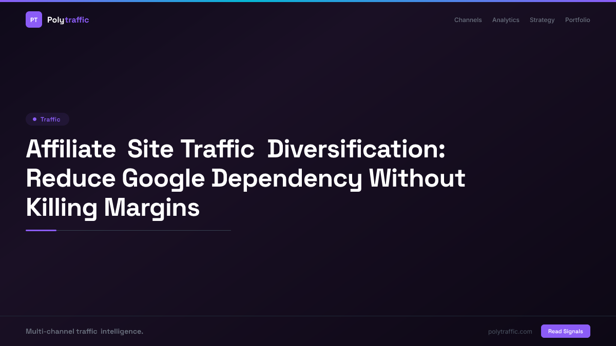 Affiliate Site Traffic Diversification: Reduce Google Dependency Without Killing Margins