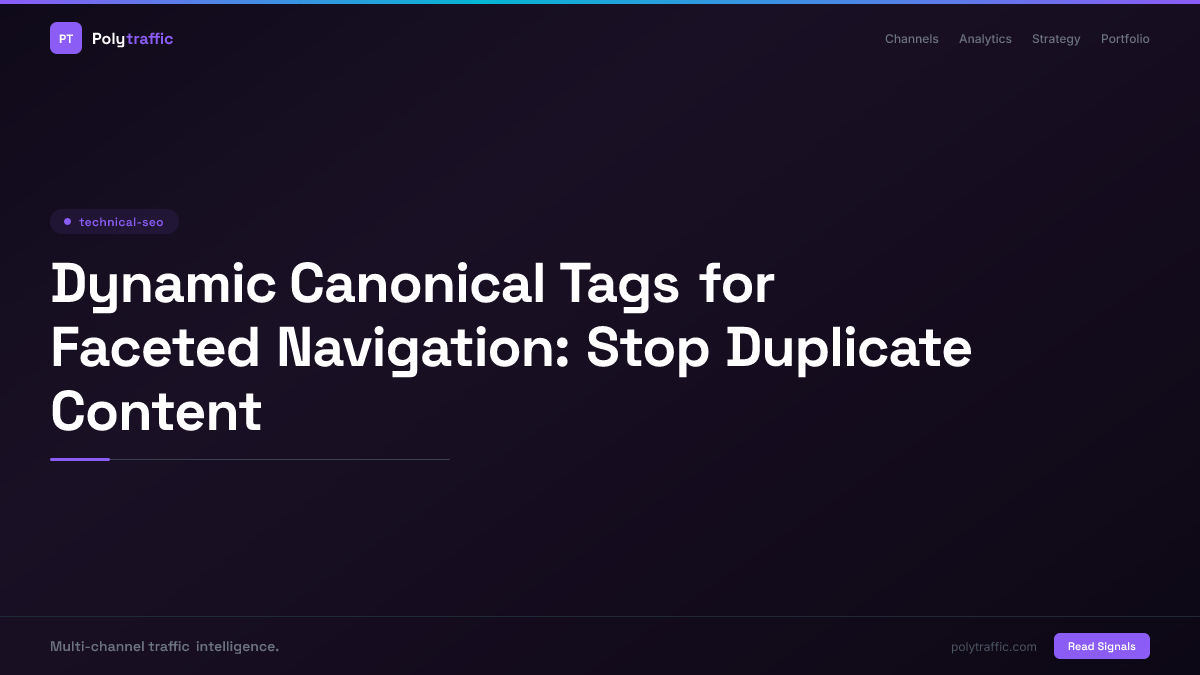 Dynamic Canonical Tags for Faceted Navigation: Stop Duplicate Content