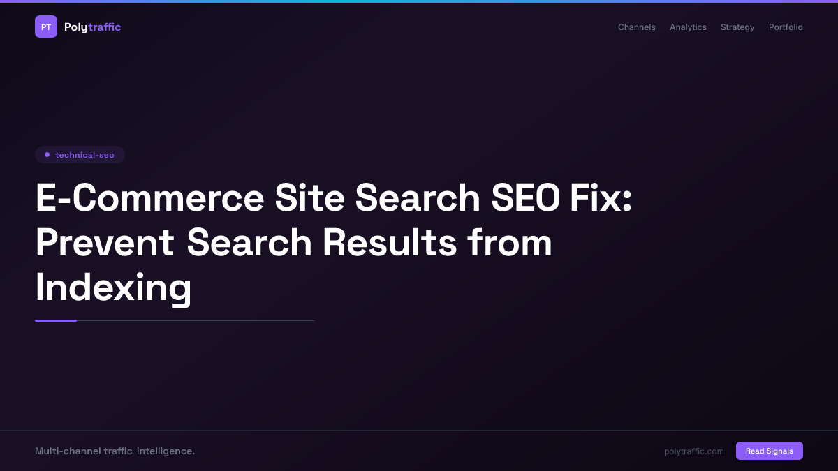E-Commerce Site Search SEO Fix: Prevent Search Results from Indexing