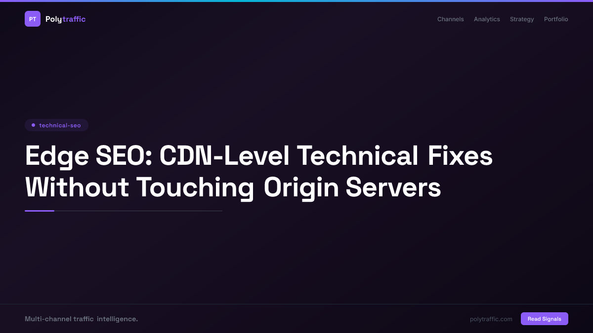 Edge SEO: CDN-Level Technical Fixes Without Touching Origin Servers