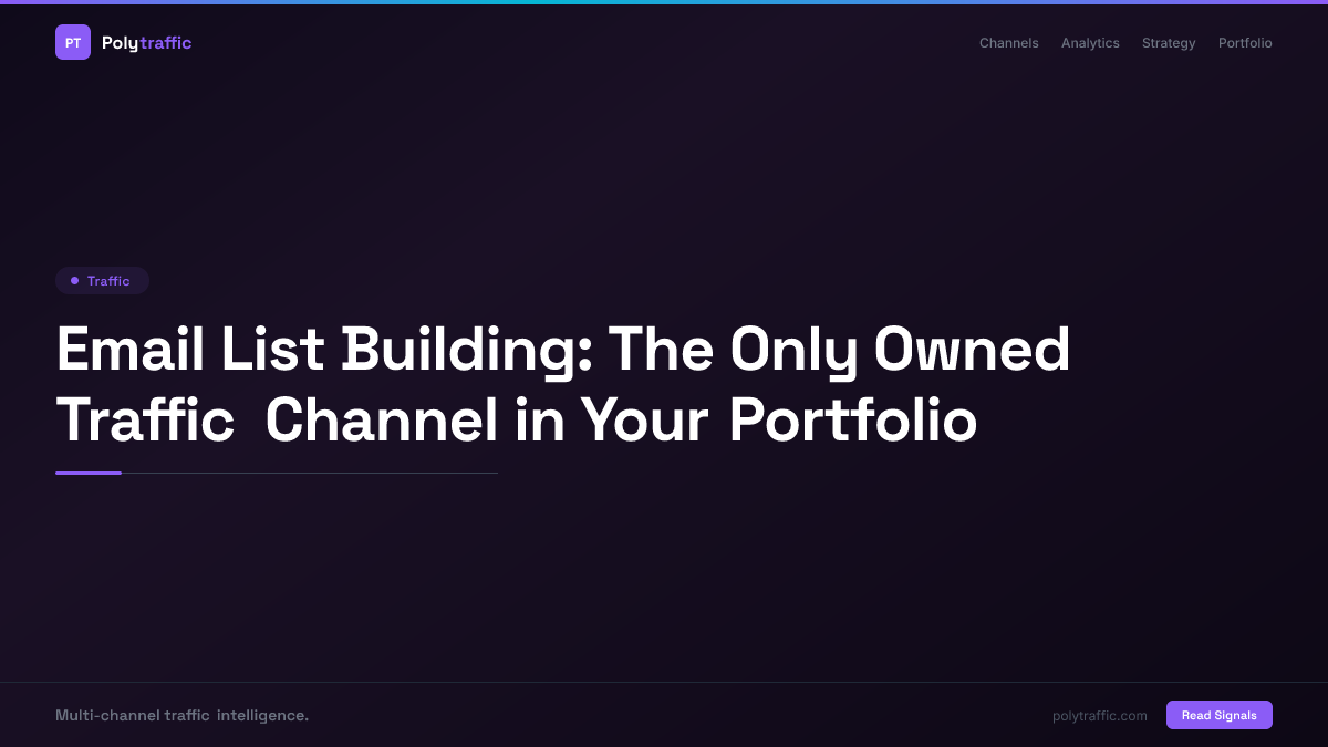 Email List Building: The Only Owned Traffic Channel in Your Portfolio