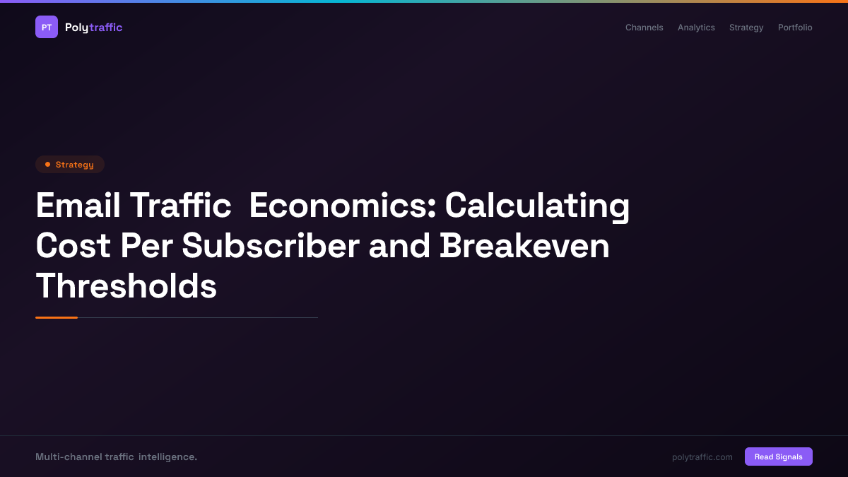 Email Traffic Economics: Calculating Cost Per Subscriber and Breakeven Thresholds