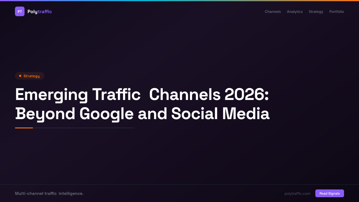 Emerging Traffic Channels 2026: Beyond Google and Social Media