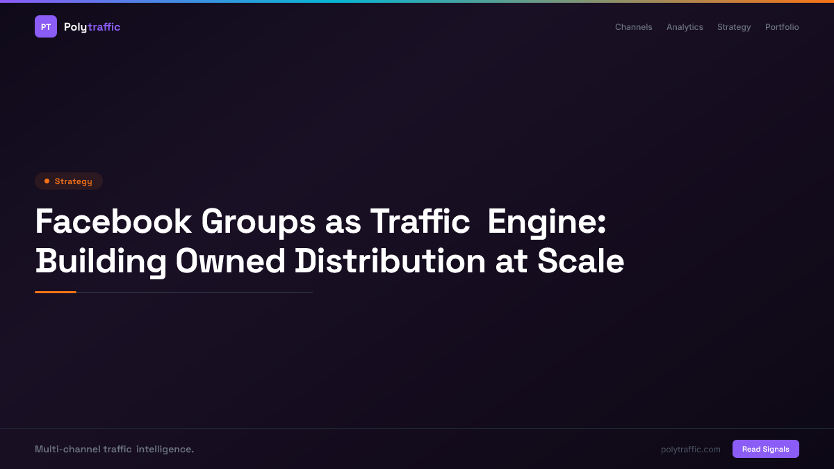 Facebook Groups as Traffic Engine: Building Owned Distribution at Scale
