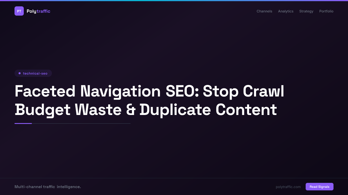 Faceted Navigation SEO: Stop Crawl Budget Waste & Duplicate Content