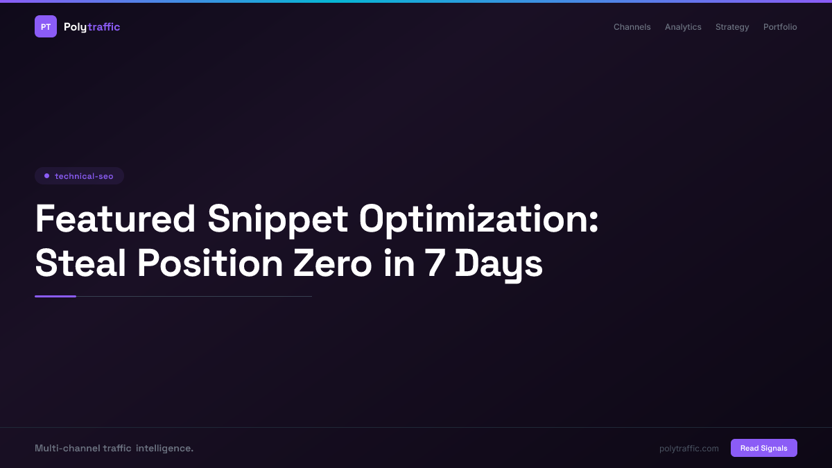 Featured Snippet Optimization: Steal Position Zero in 7 Days