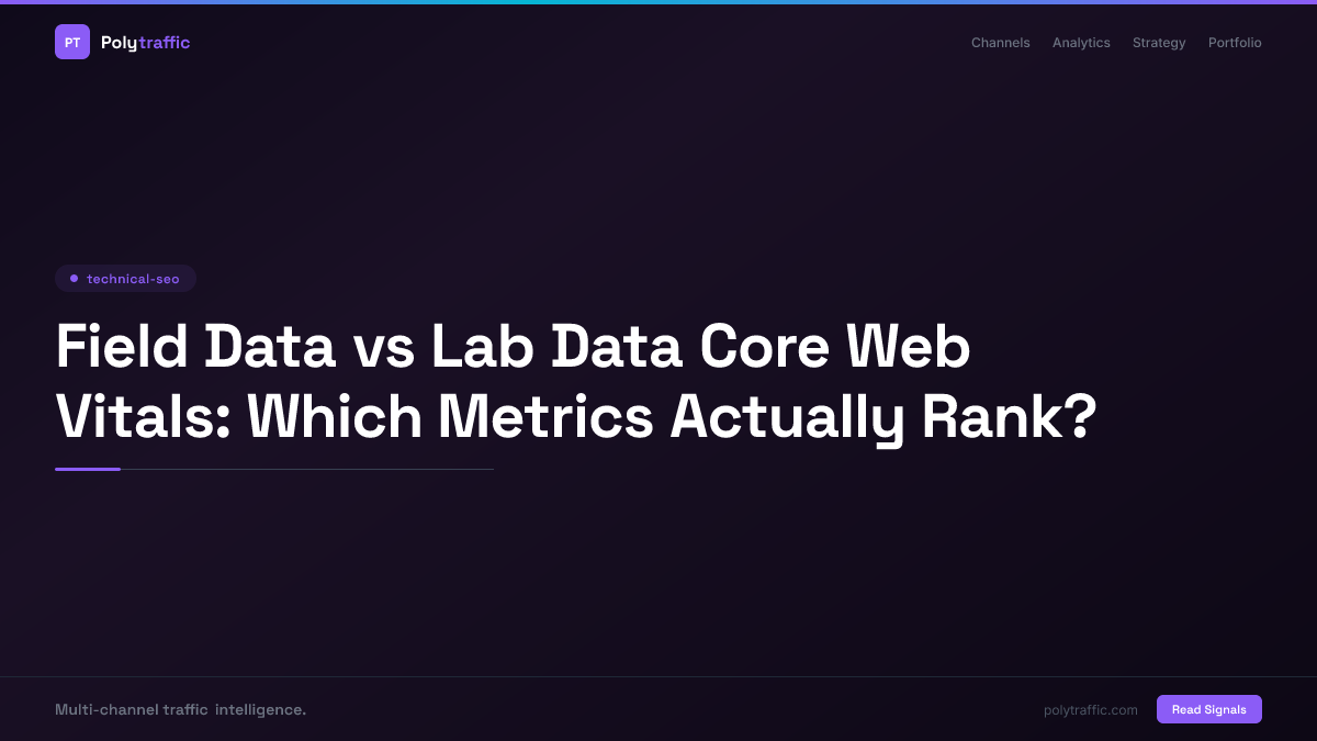 Field Data vs Lab Data Core Web Vitals: Which Metrics Actually Rank?