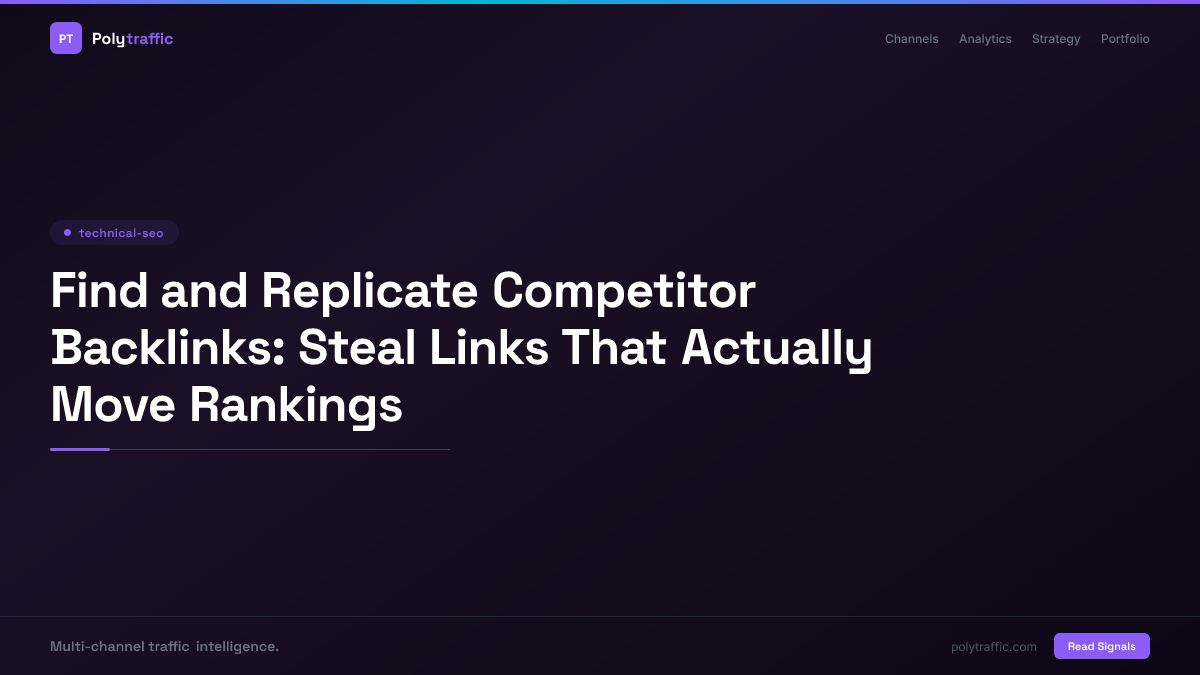 Find and Replicate Competitor Backlinks: Steal Links That Actually Move Rankings