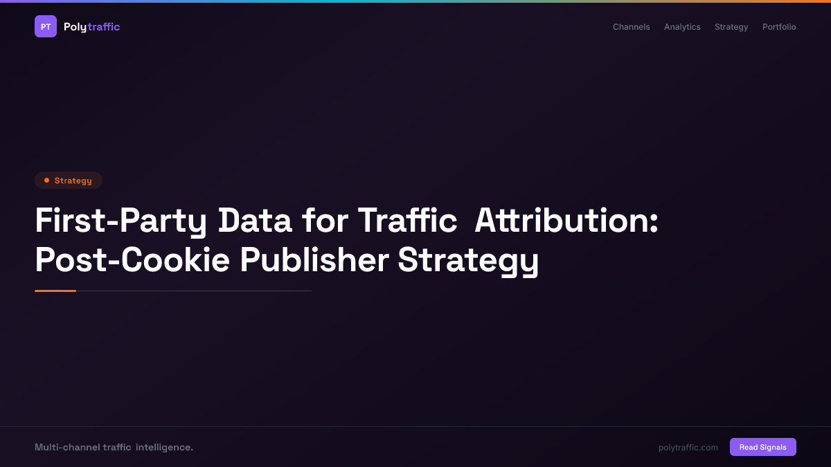 First-Party Data for Traffic Attribution: Post-Cookie Publisher Strategy