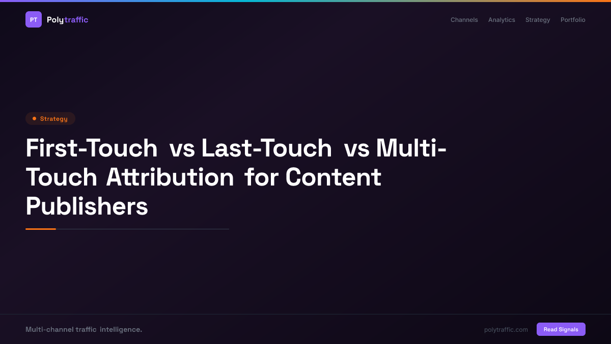 First-Touch vs Last-Touch vs Multi-Touch Attribution for Content Publishers