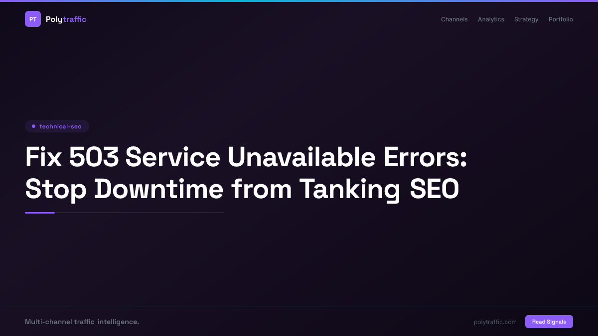 Fix 503 Service Unavailable Errors: Stop Downtime from Tanking SEO