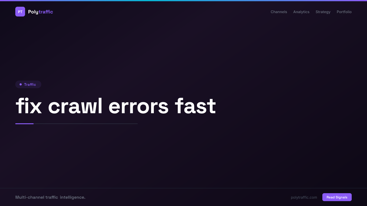fix crawl errors fast