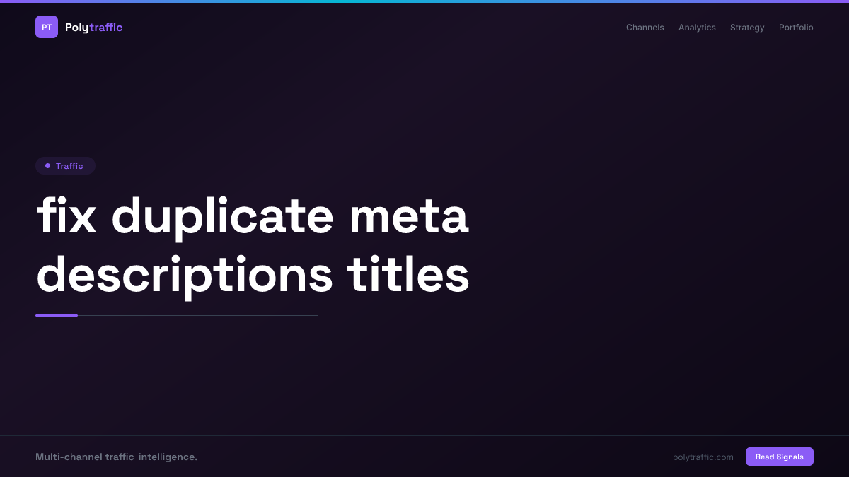 fix duplicate meta descriptions titles