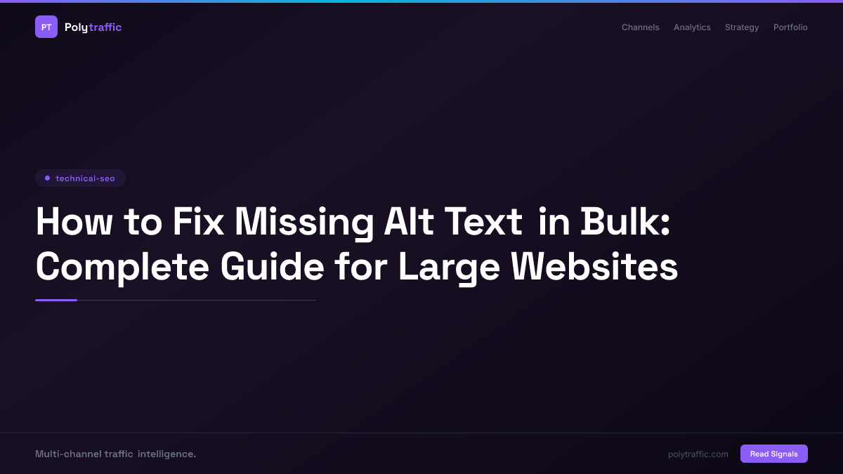 How to Fix Missing Alt Text in Bulk: Complete Guide for Large Websites