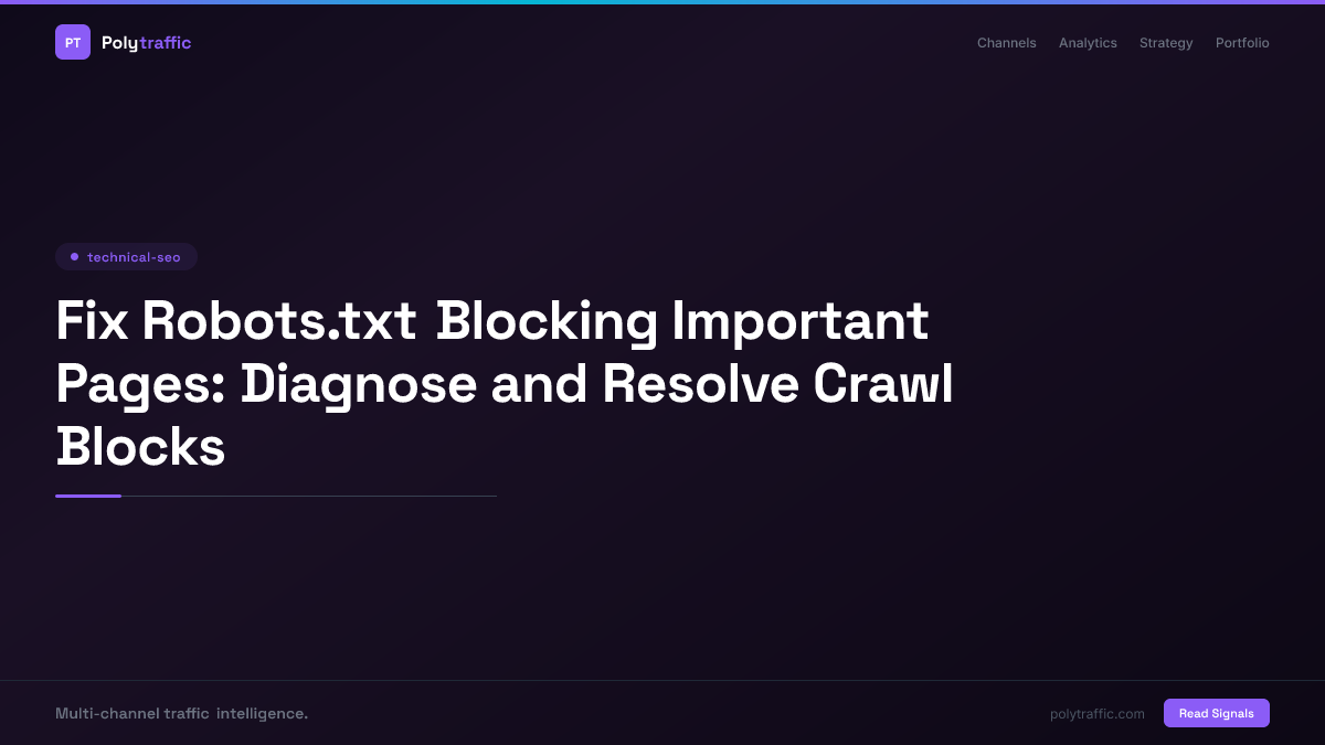 Fix Robots.txt Blocking Important Pages: Diagnose and Resolve Crawl Blocks