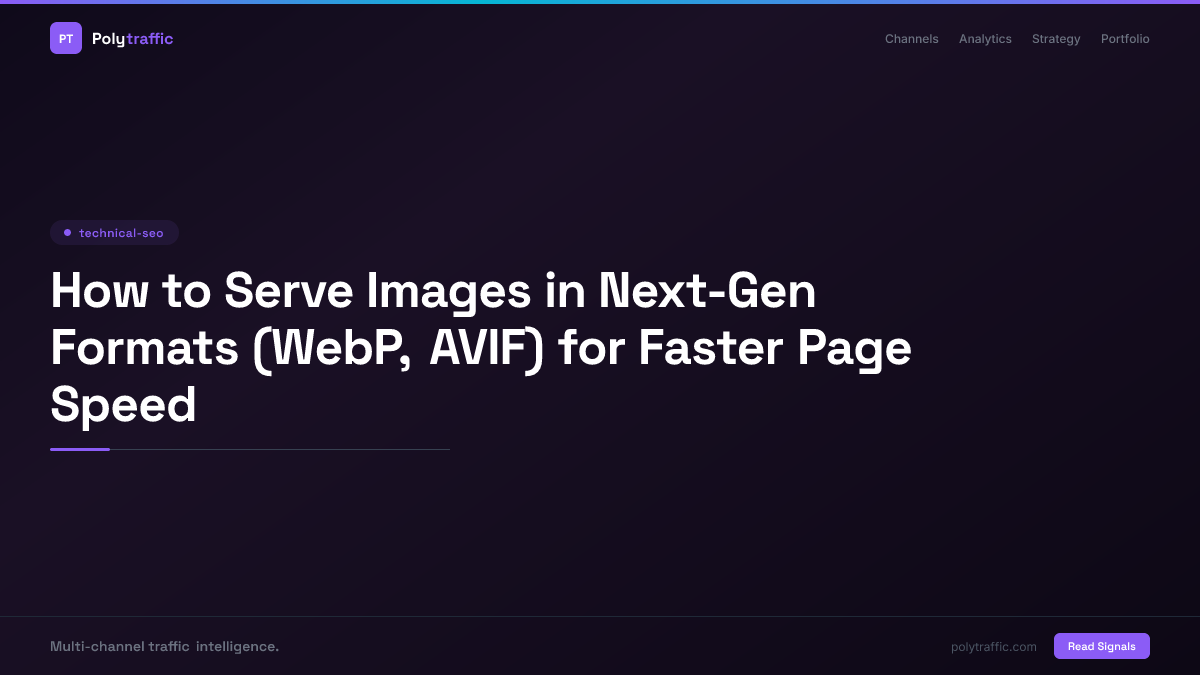 How to Serve Images in Next-Gen Formats (WebP, AVIF) for Faster Page Speed
