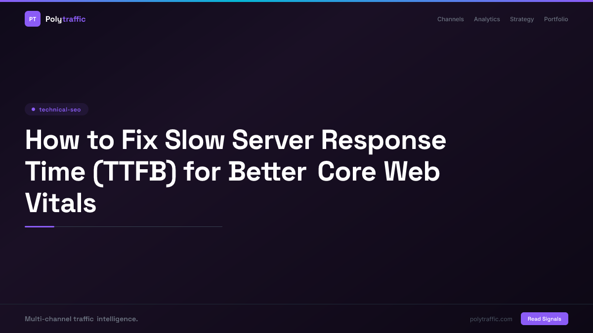 How to Fix Slow Server Response Time (TTFB) for Better Core Web Vitals
