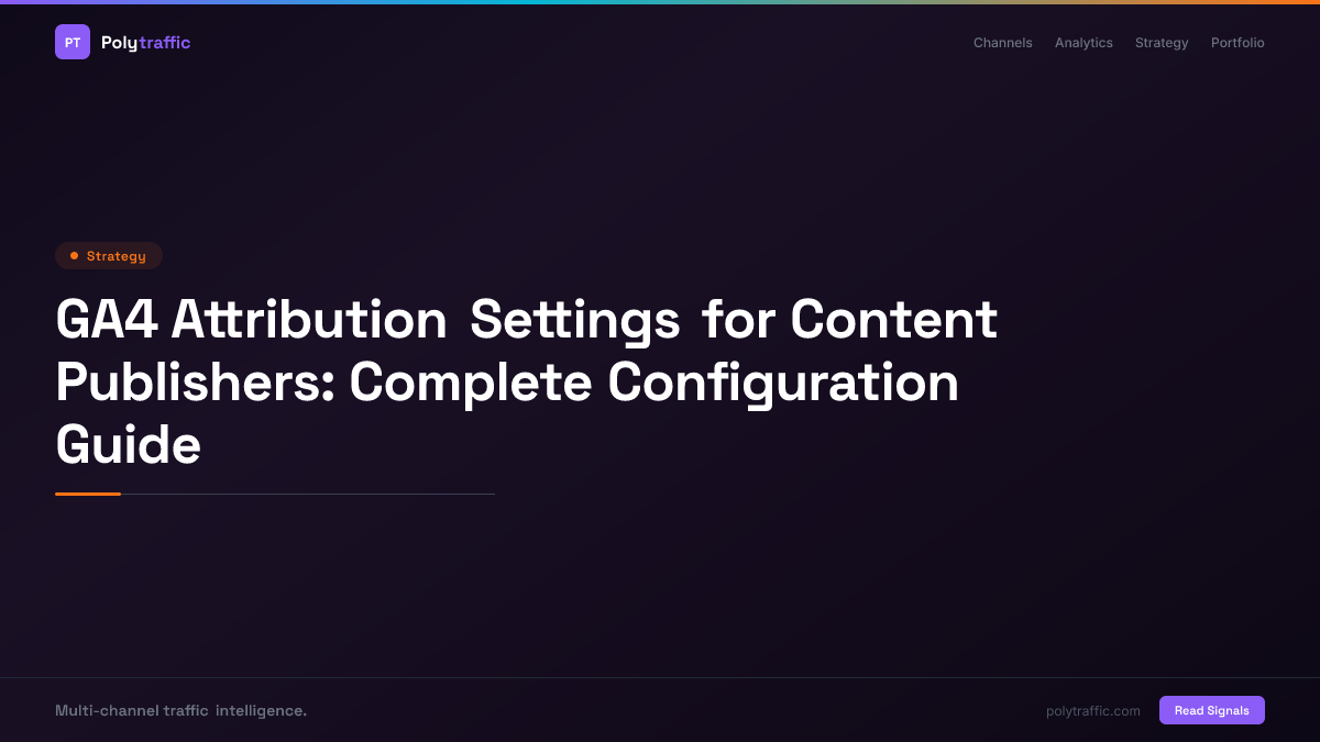 GA4 Attribution Settings for Content Publishers: Complete Configuration Guide